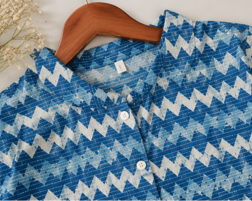 Tatreez Azure Wave Shrug