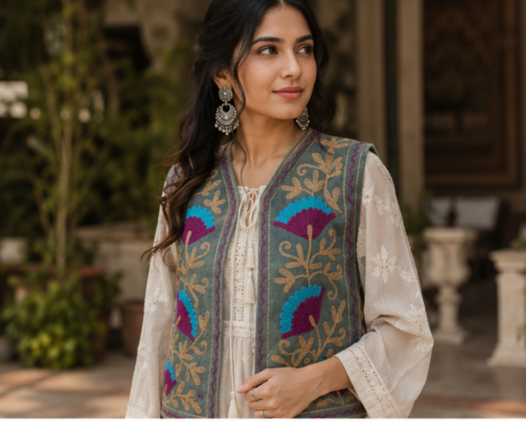 Flora Handcrafted Velvet Waistcoat