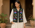 Kashmiri Aari Embroidered Woolen Jacket – Midnight Bloom