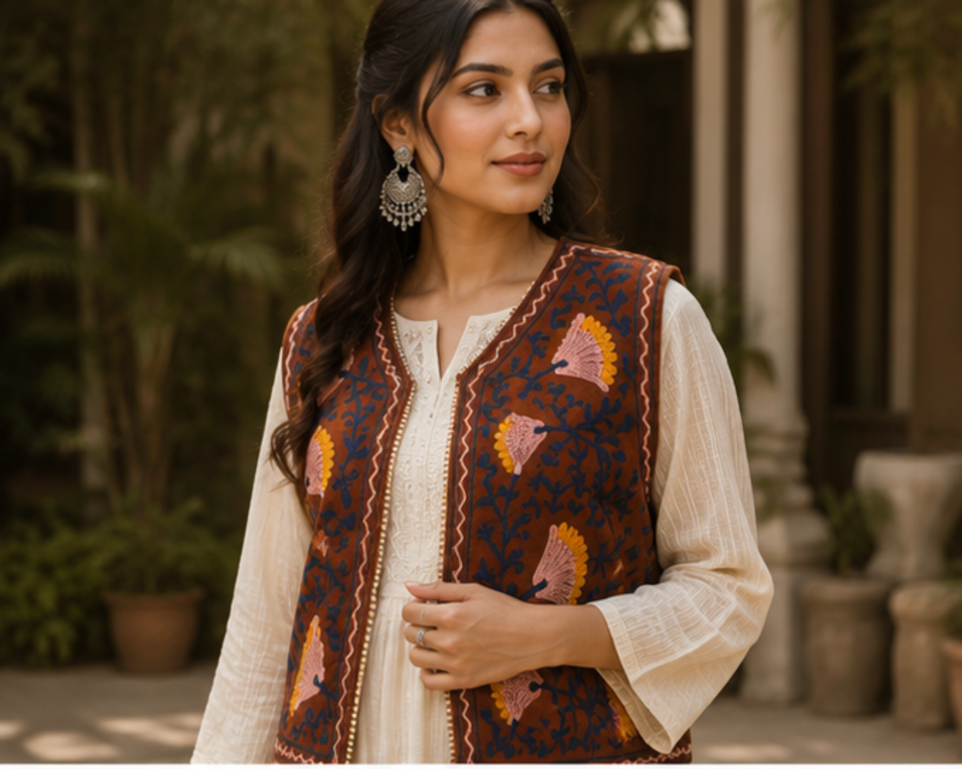 Floral Aari Embroidered Woolen Jacket