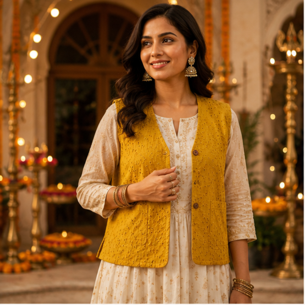 Sunehri Bloom Waistcoat