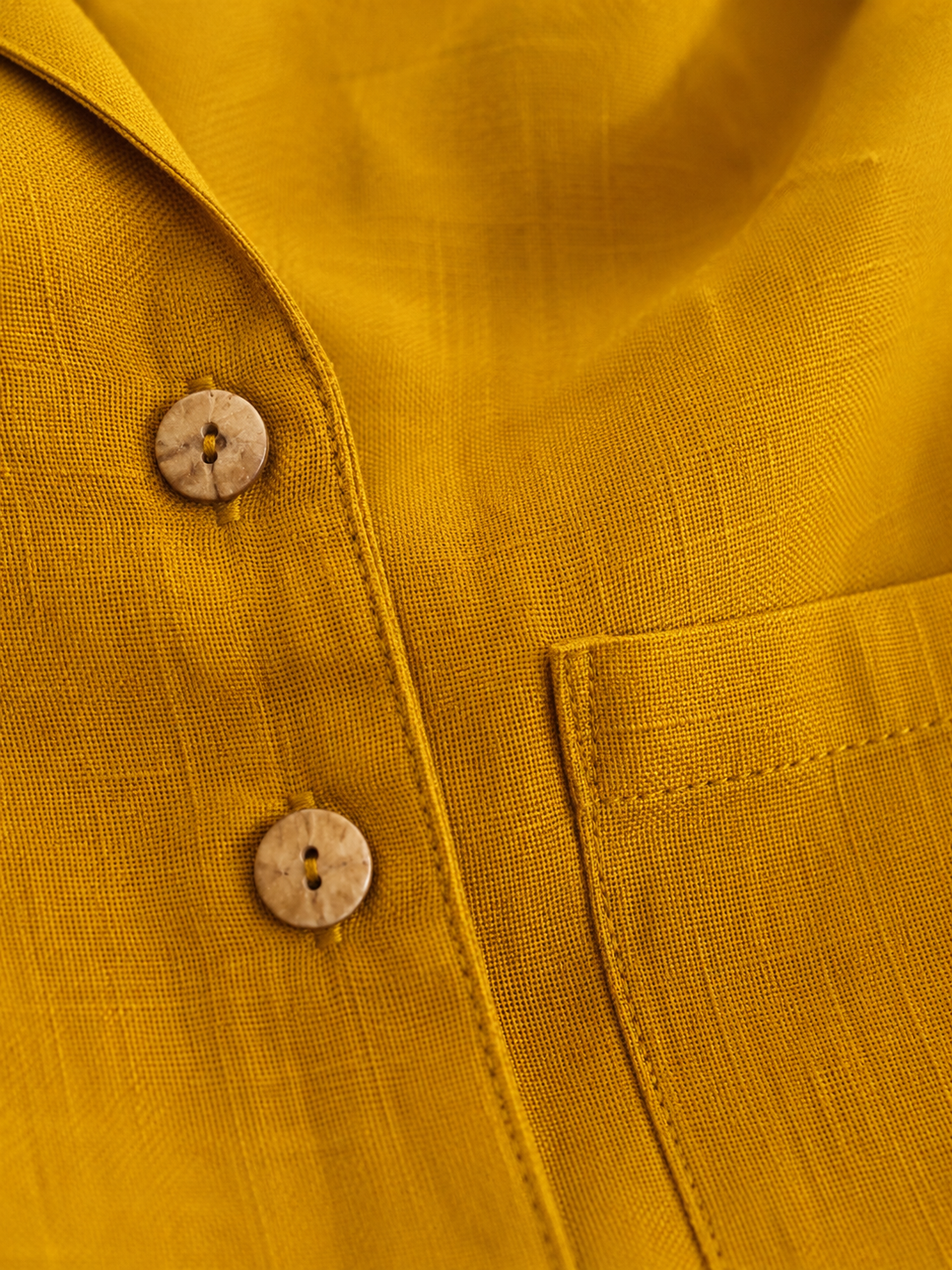 Mustard Linen Blend Vest