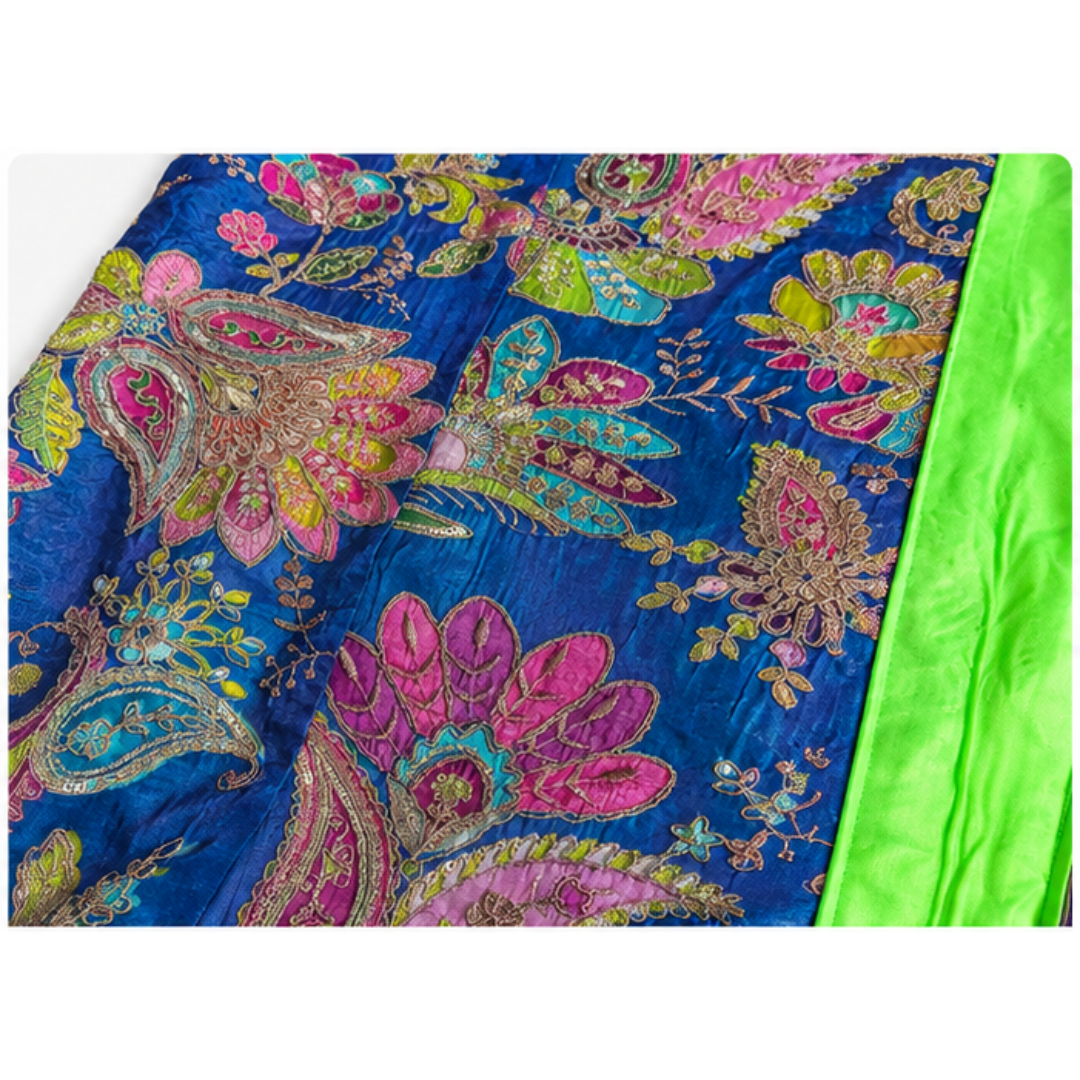 Feroza Silk Embroidered Cape-Jacket