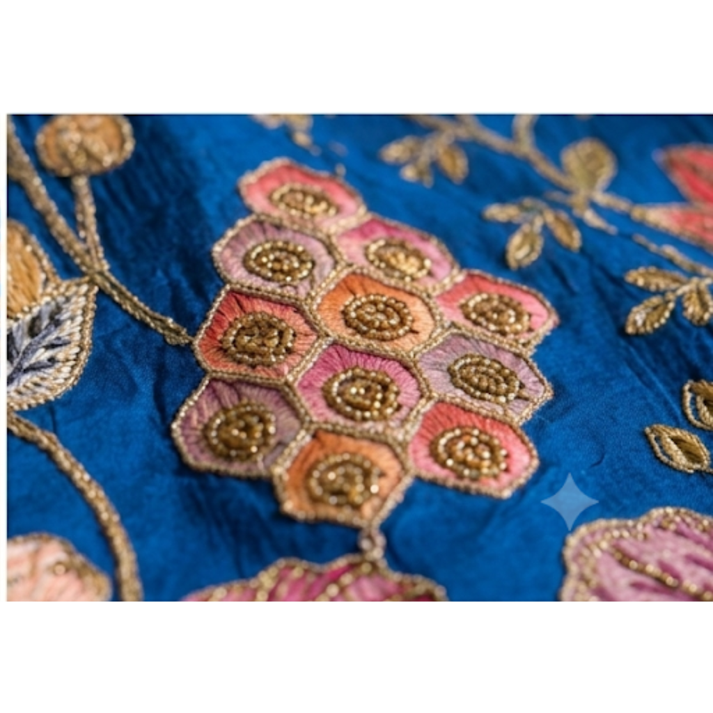 Noorani Cobalt Silk Jacket