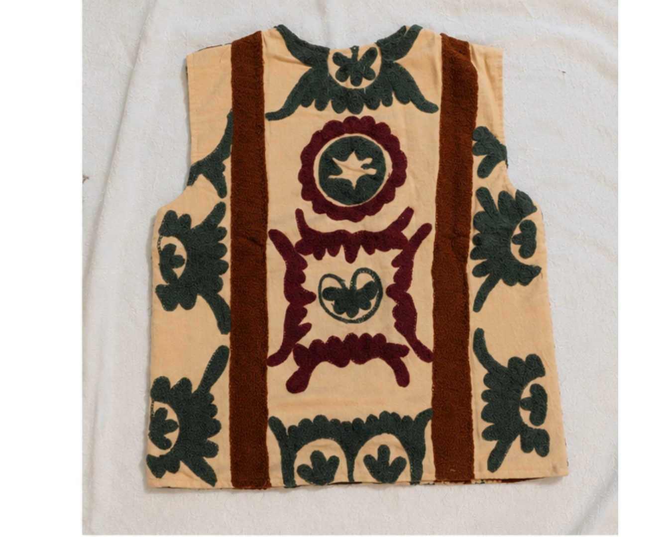 Suzani Embroidered Woolen Jacket – Ivory Heritage | Artisan Statement Collection