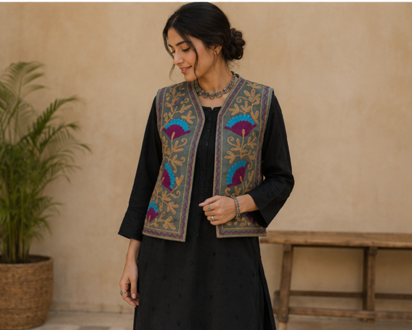 Flora Handcrafted Velvet Waistcoat