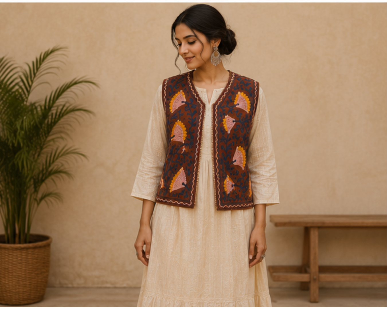 Floral Aari Embroidered Woolen Jacket