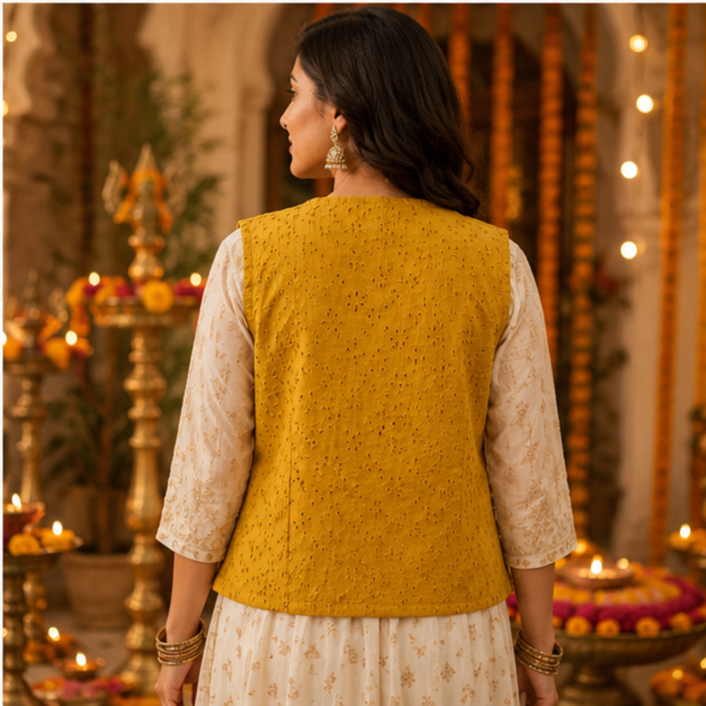 Sunehri Bloom Waistcoat