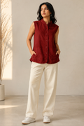 Crimson Cordroy Vest