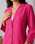 Fuchsia Bloom Eyelet Blazer