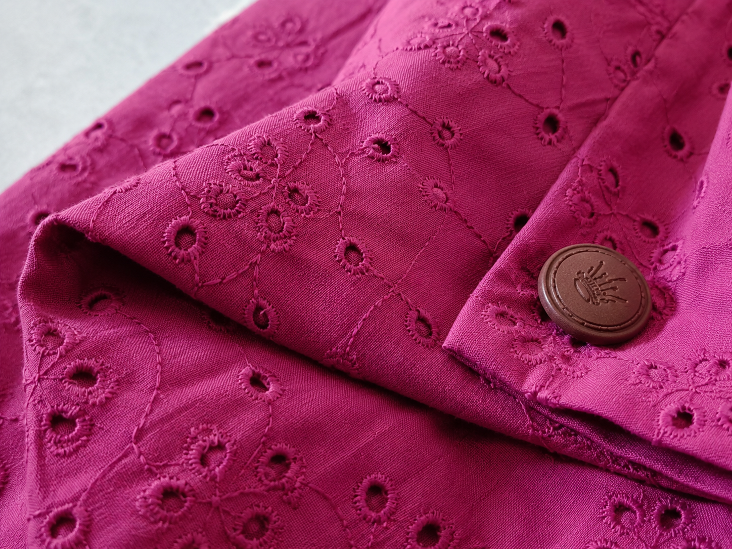 Fuchsia Bloom Eyelet Blazer