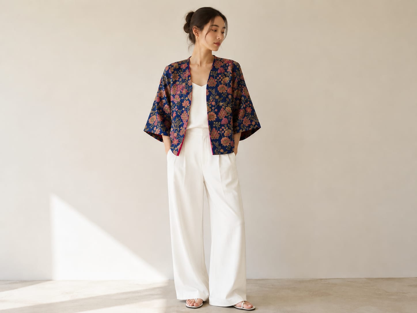 Noorani Cobalt Silk Jacket
