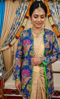 Feroza Silk Embroidered Cape-Jacket