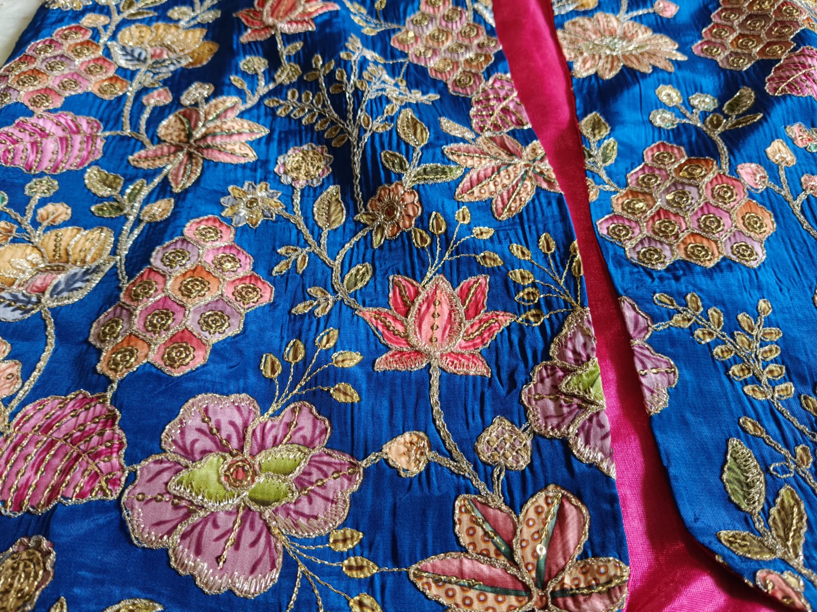 Noorani Cobalt Silk Jacket